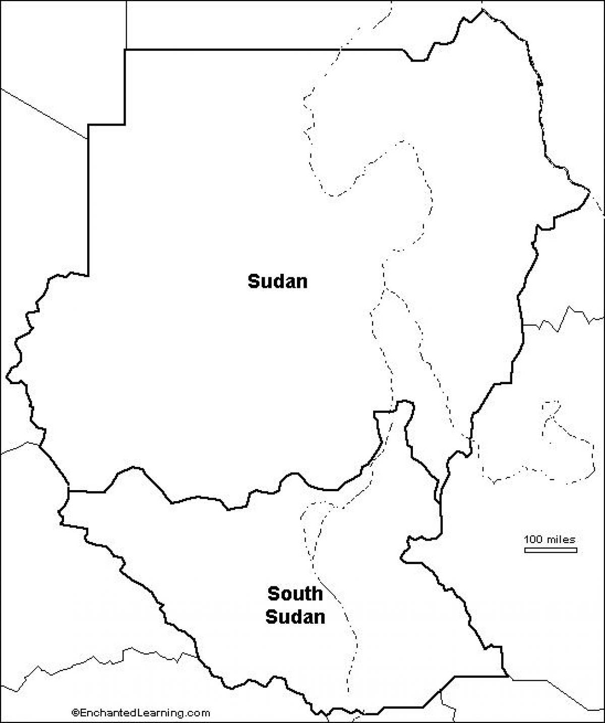 Mapa Sudáne prázdne