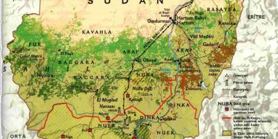 Mapa Sudáne geografia