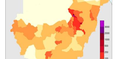 Mapa Sudáne obyvateľstva